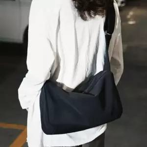 남녀공용 모던 스퀘어 심플 크로스 숄더 미니 토트 에코백 가방