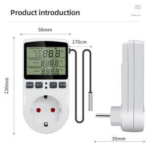 타이머 소켓 온도 조절기 KT3100 스위치가 있는 다기능 컨트롤러 콘센트 센서 프로브 가열 냉각