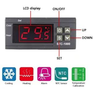 온습도시계 STC-1000 디지털 온도 기 인큐베이터 릴레이 가열 쿨링 STC 1000 12 24V 220V STC1000