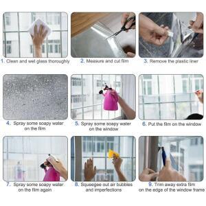 편도 유리 자체 접착 거울 창 필름 DIY 반사 절연 호일 개인 정보 보호 홈 오피스 장식 스티커 블랙 실버
