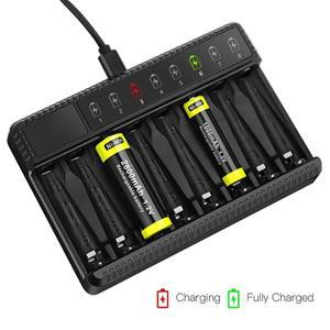 1.2V AA/AAA NiMH 충전식 배터리용 지능형 스마트 LED 디스플레이 8 슬롯
