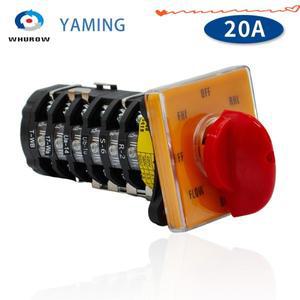 모터 속도 전환 로터리 캠 스위치 T-16EXF64D-6 밀링 머신 액세서리 20A 6 극 8 제어 YMW28-20