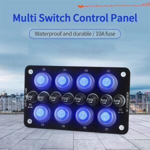 8갱 로커 스위치 패널 12V-24V 멀티 포트 전원 퓨즈 거치대 자동차 트럭 해양 캠핑카 방수