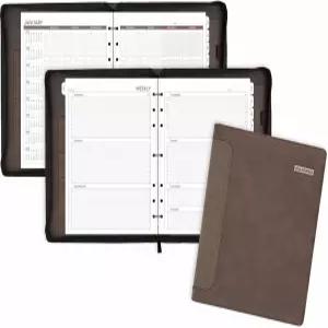 AT-A-GLANCE 데이 러너 언데이트 해리슨 가죽 플래너 8-1/2 x-11 인치 307-0304 브라운