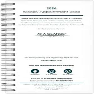 AT-A-GLANCE 2026 주간 예약 북 플래너 리필 70-008 3-1/4인치 x 6-1/4인치 포켓 사이즈 (709041026)