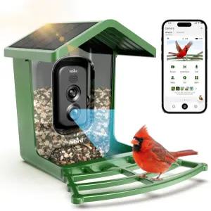 Hibird 4K HD 스마트 버드 피더 카메라 솔라 전원 포함 2.4GHz/5GHz 듀얼 WiFi 자동 캡처 비디오 실시간