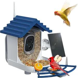 카메라 태양광 및 AI 조류 식별 기능이 있는 스마트 버드 피더 실외용 2.4GHz WiFi 2K 라이브 비디오