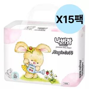 나비잠 밴드 기저귀 매직소프트 공용 유아 중형 15팩 BNS