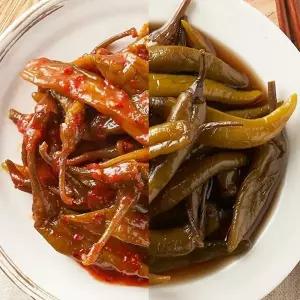 [참맛나반찬] 매콤 고추무침 1kg + 아삭 고추장아찌 1kg 밑반찬