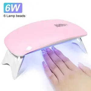 휴대용 미니 네일 드라이어 기계 USB 케이블로 광택제 바니시 건조용 가정용 램프 6 LED UV 매니큐어 6W