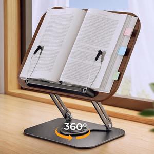 읽기용 슈퍼데스크 접이식 클립이 베이스 조절식 있는 360 레시 회전 탄성 책꽂이 디자인