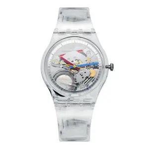 [스와치] 남녀공용 CLEAR CLEARLY GENT 메탈 손목 시계(SO28K100)