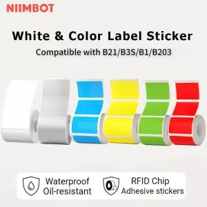 Niimbot B21 B3S B1 B203 자체 접착 용지 흰색 방수 내유성 찢어짐 방지 라벨