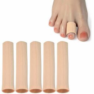 DYKOOK CUTTABLE TOE TUBES 슬리브 5팩 굳은살 신축성 제거제 실리콘 프로텍터 젤로 압력 옥수수 있는 발가락 제작 원단으로 안감을