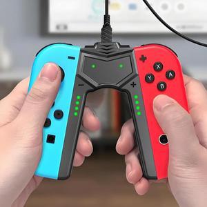 스위치 OLED 조이콘 호환 충전 그립 C타입 핸들 커넥터 중에도 사용 가능하며 닌텐도 호환 모델용 표시등