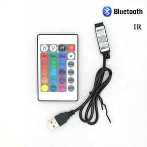 5V LED 스트립 USB 블루투스 3 24 44 키 RGB 컨트롤러 IR 원격제어 조광기 5050 2835 라이트 TV