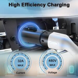 자동차용 EV 충전기 어댑터 타입 2 to  표준 전기차 컨버터 32A 7.2 22KW