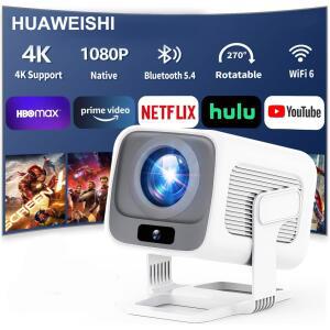 빔프로젝터 화웨이시 4K 안드로이드 HD 비디오 휴대용 시네마 초점 네이티브 자동 600ANSI 야외 1080P LED