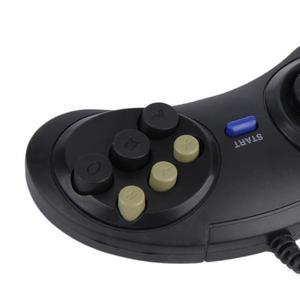 조이패드 핸들 게임 컨트롤러 SEGA MD2 Mac 호환 메가 드라이브  클래식 유선 6 버튼 범용 원격제어