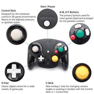 GameCube 비디오 게임 콘솔 용 어댑터 NGC 패드 조이스틱 5가지 색상 2.4GHz 무선 컨트롤러