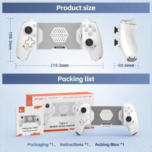 Gamwing Aobing  Type-C AB01 유선 블루투스 스트레치 게임 컨트롤러 모바일 핸드폰 블랙 신화 치킨 Ios
