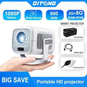빔프로젝터 디톤 X3PLUS HD WIFI6 1080P 비디오 네이티브 LED 홈시어터 4K BT5 안드로이드 휴대용 미니