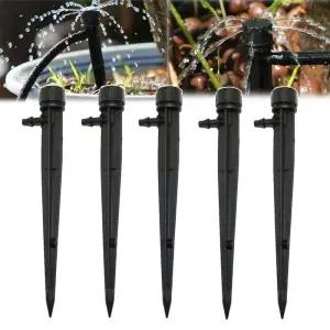 50Pcs 조정 가능한 8 홀 스파이크 도저 원예 스프링클러 물방울 관개 스테이크 이미 터 정원 온실 급수