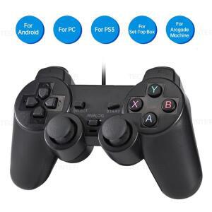 유선 USB 컨트롤러 듀얼 진동 조이패드 안드로이드 호환 게임패드 PC 조이스틱 PS3 호환 액세서리
