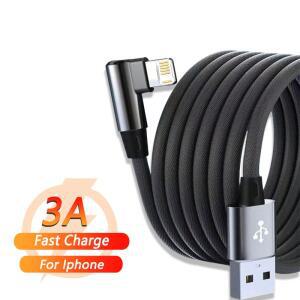 게임용 팔꿈치 고속 충전기 케이블 iphone 호환 14 8 7 6S Plus 13 12 mini 11 Pro XS Max XR X 90도 땋은