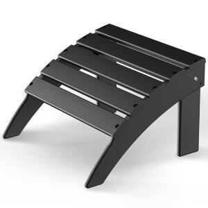 GREENVINES ADIRONDACK OTTOMAN HDPE 플라스틱 야외 받침대 블랙 수영장용 발판 ADIRONDACK 뒷마당 의자용 전천후 파티오 스툴
