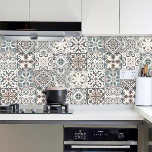 10pcs 블루 & 그레이 매트 표면 벽 스티커 필름 타일/지상 부엌 Backsplash 바닥 PVC 아트 벽지 껍질 스틱