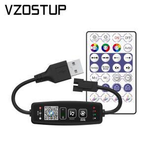 WS2811 블루투스 LED 픽셀 스트립 컨트롤러 드림 컬러 테이프 조명 BT APP 음악 제어 28 키 리모컨