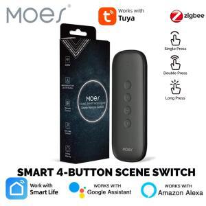MOES Tuya ZigBee 스마트 장면 스위치 4 버튼 휴대용 무선 12 시나리오 원격 제어 자동화 배터리 구동