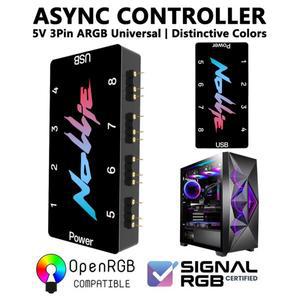 MZX 5V 3PIN ARGB 비동기 컨트롤러 라이트 스트립 허브 케이블 SignalRGB OpenRGB 범용 컴퓨터 PC 냉각 팬