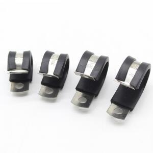 2개/몫 6MM-55MM 304 스테인레스 스틸 고무 라이닝 P 클립 케이블 장착 호스 파이프 클램프 Mikalor