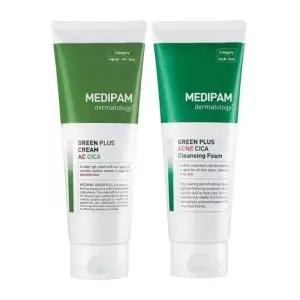 메디팜 그린플러스 에이씨 시카 크림 220ml+클렌징폼 220ml /주름개선+미백기능성