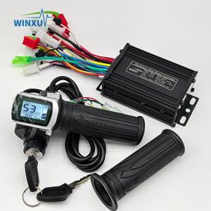 36V 48V 350W 18A 전동 스쿠터 브러시리스 전동 사인파 컨트롤러 LCD 속도 표시 스로틀 (전기 자전거  삼륜