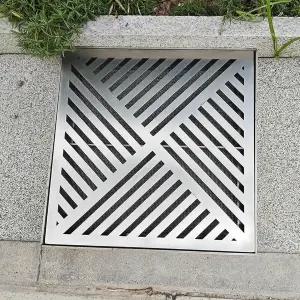 WRTYHGVGT 배수구 사각 캐치 B 커버 프레임 및 메쉬가 있는 야외 장식 데크/드라이브웨이용 상업용 바닥