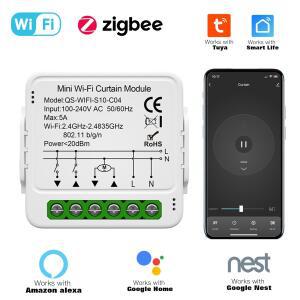 Tuya WiFi Zigbee 롤러 블라인드 용 스마트 커튼 커튼 스위치 모듈 셔터 전동 APP 제어 Alexa Google 홈 라