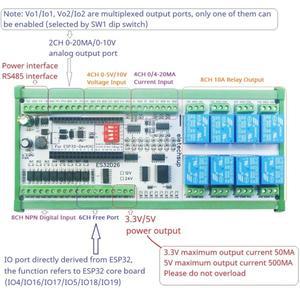 2AO-8AI-8DI-8DO ESP32 Wifi 네트워크 릴레이 보드 스마트 스위치 IOT Simple PLC 용 4-20MA 0-10V 디지털