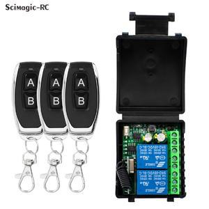 DC 12V 24V AC 220V RF433 원격 제어 스위치 릴레이 2 채널 다기능 수신기 모듈 차고 커튼 커튼 전동 조명