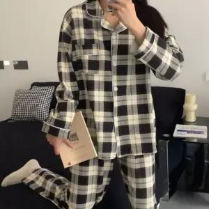 [라일리여성언더웨어] Rly 홈웨어 여성 홈웨어 긴팔 실내복 잠옷 체크 예쁜