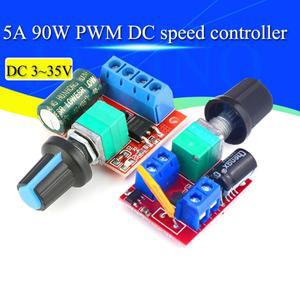 미니 소형 DC-DC 4.5V-35V 5A 90W PWM DC 전동 속도 컨트롤러 모듈 레귤레이터 제어 조정 보드 스위치 12V