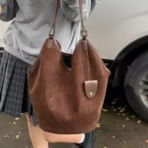 H 여성 스웨이드 데일리 빅 보부상 숄더백 캐주얼 실용적 남녀공용 스타일리시 편안한