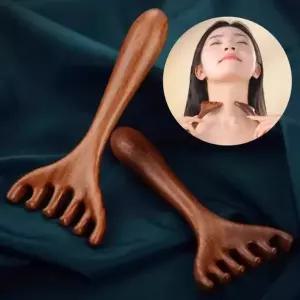 괄사 우드 머리지압 바디 두피 마사지 마사지기 빗 두
