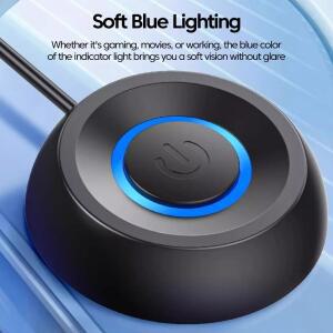 COOLCIRC LED 조명 컴퓨터 데스크탑 원형 전원 스위치 PC 마더보드 가정용 외부 시작 버튼 연장 케이블