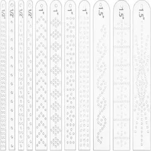 베네크레아 11Pcs 아크릴 크리스탈 리벳 템플릿 직사각형 가죽 펀치 도구 팔찌 목걸이 벨트를 위한 간격
