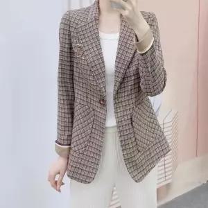루타꽁몰 여성용 정장 봄가을 재킷 코트 체크 HO3
