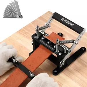 당기는 손잡이가 있는 가죽 스키버 스플리터 필링 머신 알루미늄 제품 DIY 작업용 칼날이 도구
