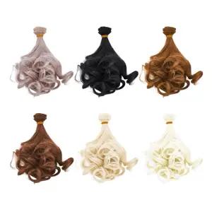 TNKBREEZE 6Pcs 컬리 트위스트 땋은 가발 세트 6가지 색상의 인형 헤어 BJD 성인 메이커 프로젝트 DIY 공예